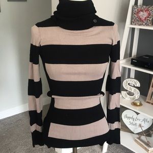 Forever 21 striped turtleneck with buttons